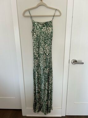 zara green floral slip dress AAYU Women Fit and Flare Sage Green color Dress – Aayu Creation Pvt Ltd main image 1